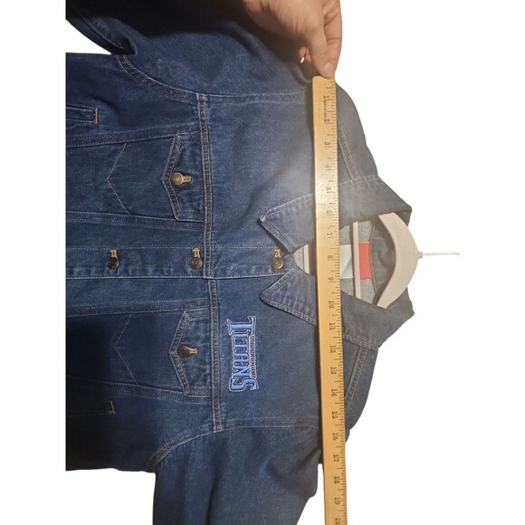 Reebok Tennessee Titans Women’s Denim Jacket Blue NFL Team Logo Size M - Picture 7 of 8